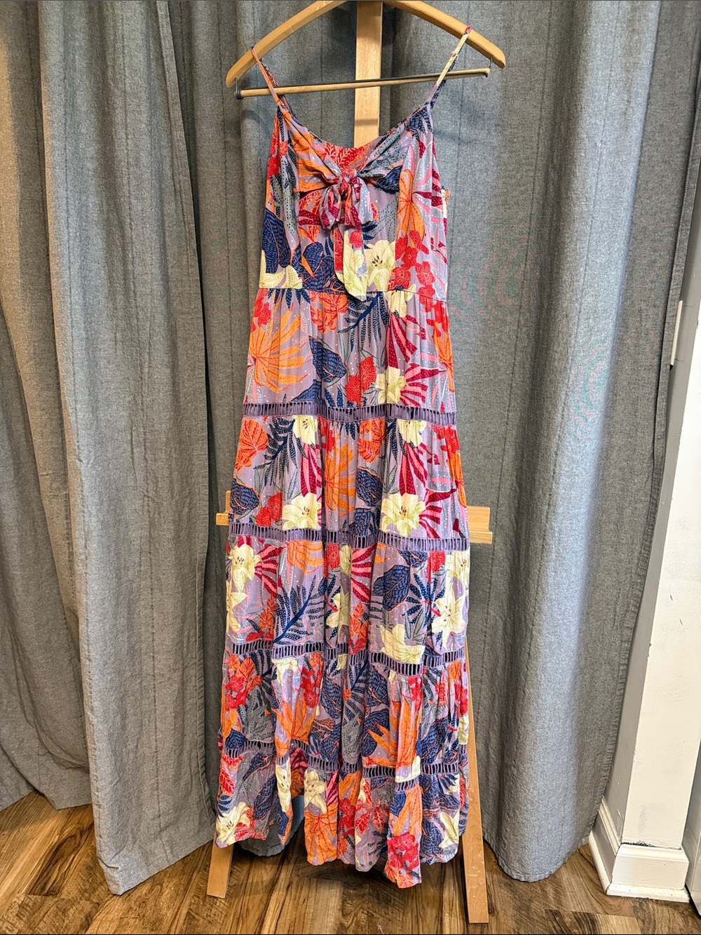 Angie Multicolor Floral Tiered Bohemian Dress
